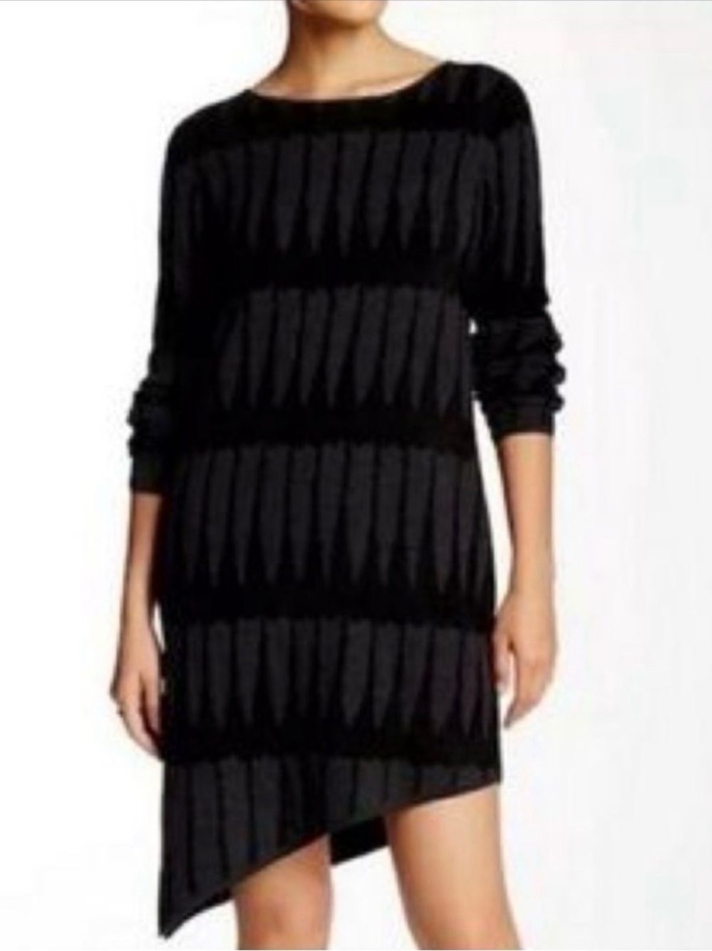 Skull Cashmere Black Asymmetrical Knit Dress XS